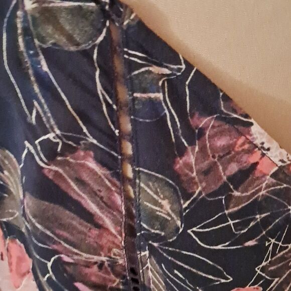 *Final Price* Free People Dress Women's 4 Navy Blue Pink Floral Boho Summer - Picture 8 of 16
